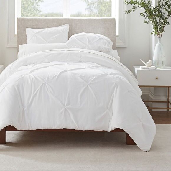 Serta Other - Serta - Simply Clean Antimicrobial Pleated Full and Queen Duvet Set,3 Piece